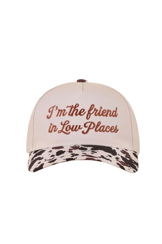 "Friend in Low Places" Two-Tone Ball Cap-Cow-[option4]-[option5]-Cute-Trendy-Shop-Womens-Boutique-Clothing-Store