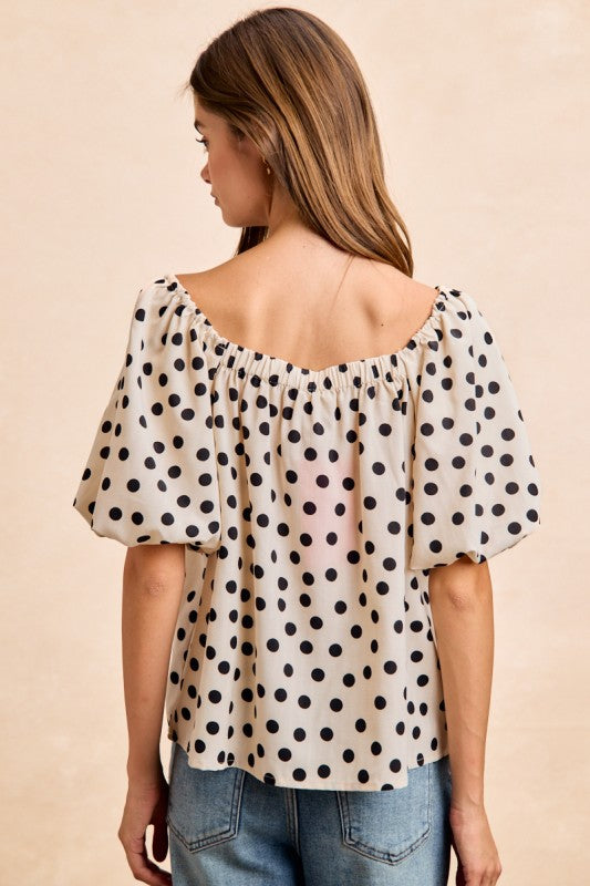 Right On The Money Polka Dot Top-[option4]-[option5]-Cute-Trendy-Shop-Womens-Boutique-Clothing-Store