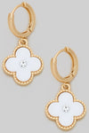 Perfect Appeal White Clover Huggie Earrings-[option4]-[option5]-Cute-Trendy-Shop-Womens-Boutique-Clothing-Store