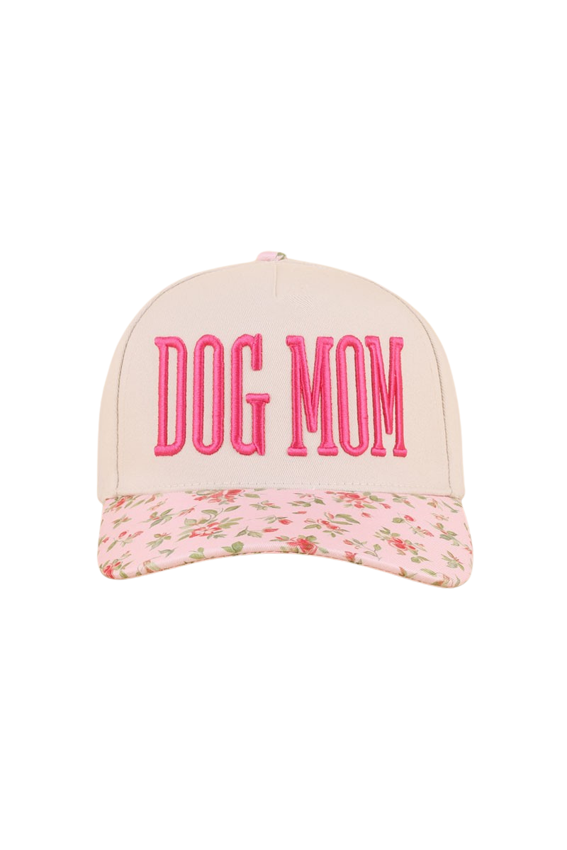 Dog Mom Two Tone Baseball Cap-Floral-Cute-Trendy-Shop-Womens-Boutique-Clothing-Store