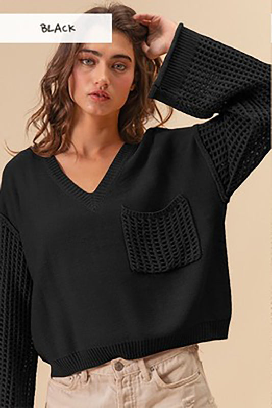 By My Side V Neck Black Sweater-[option4]-[option5]-Cute-Trendy-Shop-Womens-Boutique-Clothing-Store