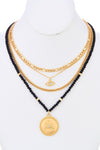 Evil Eye Layered Chain Necklace Black-[option4]-[option5]-Cute-Trendy-Shop-Womens-Boutique-Clothing-Store