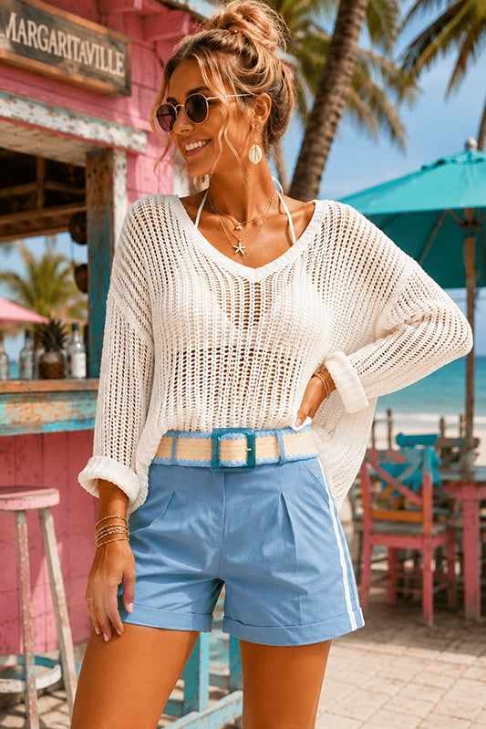 Coastal Chic Belted Mini Shorts-Sky Blue-SMALL-[option4]-[option5]-Cute-Trendy-Shop-Womens-Boutique-Clothing-Store