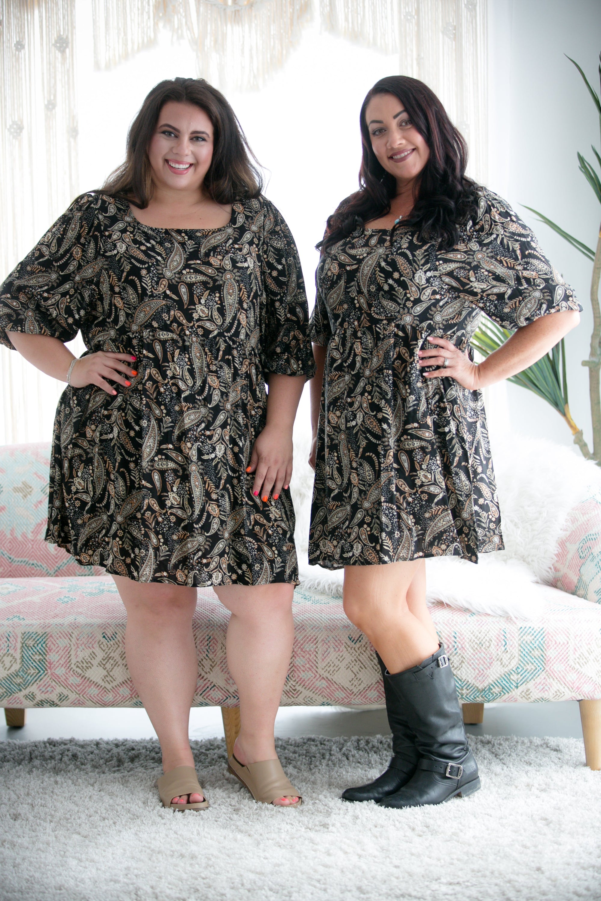 Neutral Paisley Dress *online exclusive-[option4]-[option5]-Cute-Trendy-Shop-Womens-Boutique-Clothing-Store