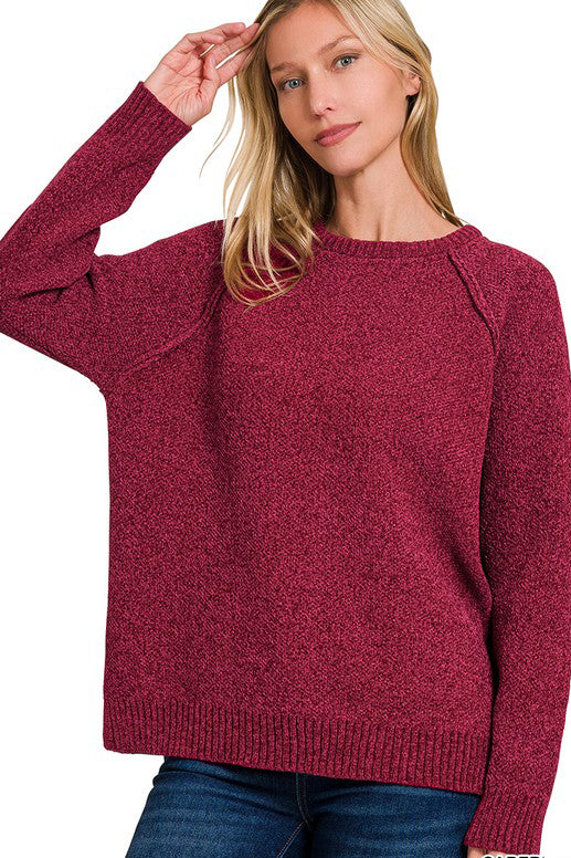 Cloud Nine Raglan Sweatshirt-Burgundy-SMALL-[option4]-[option5]-Cute-Trendy-Shop-Womens-Boutique-Clothing-Store
