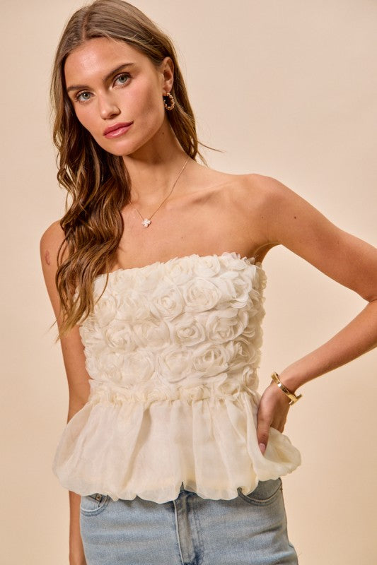White Roses Peplum Top-[option4]-[option5]-Cute-Trendy-Shop-Womens-Boutique-Clothing-Store