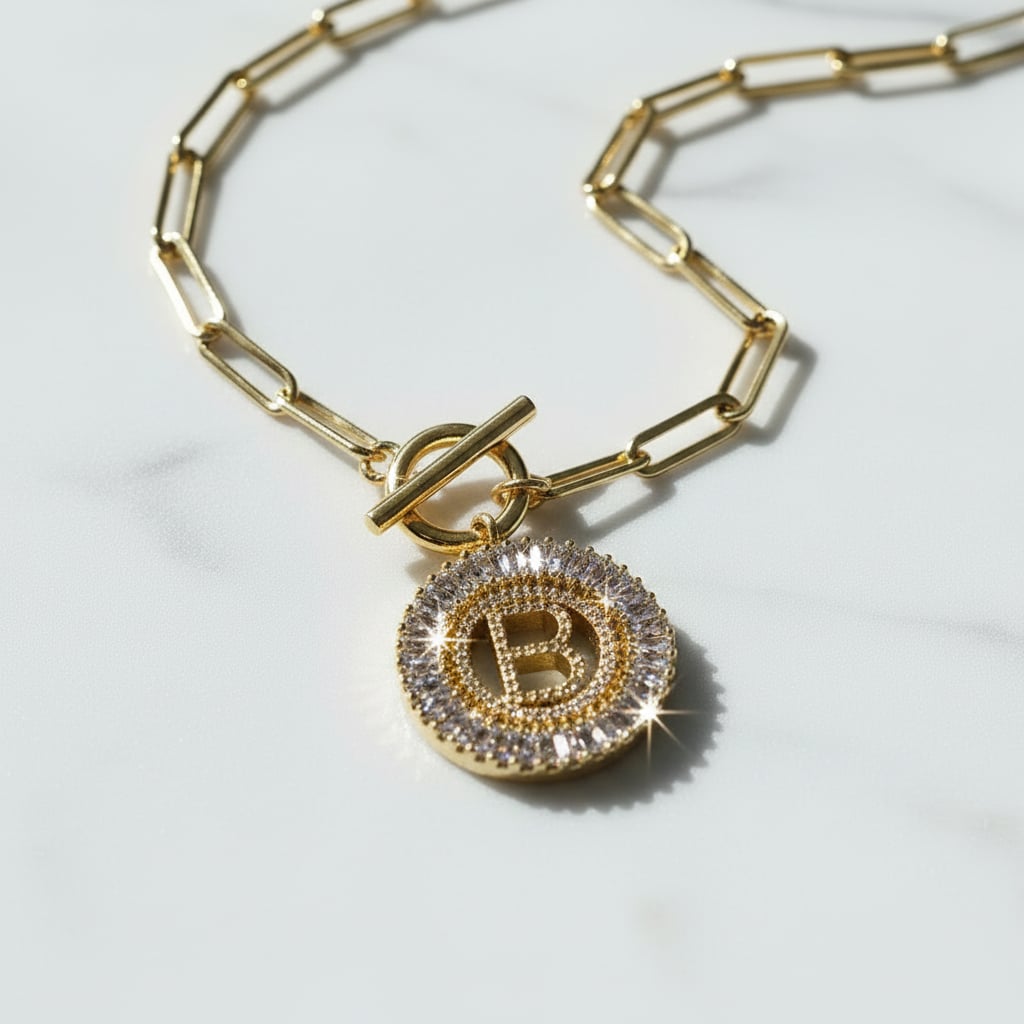 Paperclip Chain Radiant Gold Initial Necklace A - W-[option4]-[option5]-Cute-Trendy-Shop-Womens-Boutique-Clothing-Store