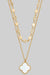 Layered Clover Gold Necklace White-[option4]-[option5]-Cute-Trendy-Shop-Womens-Boutique-Clothing-Store