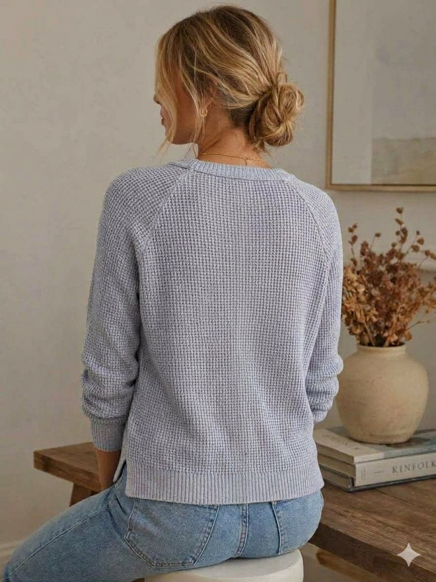 The Everyday Waffle Knit Pullover-Cute-Trendy-Shop-Womens-Boutique-Clothing-Store