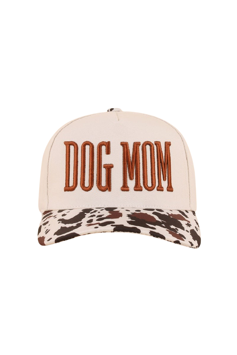 Dog Mom Two Tone Baseball Cap-Cow-Cute-Trendy-Shop-Womens-Boutique-Clothing-Store