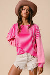 Just Like That Fuchsia Woven Sweater Top-[option4]-[option5]-Cute-Trendy-Shop-Womens-Boutique-Clothing-Store