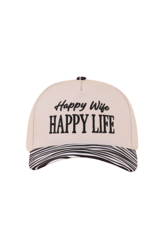 "Happy Wife, Happy Life" Two-Tone Cap