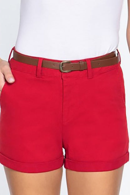 Made For Summer Twill Shorts-Red-SMALL-[option4]-[option5]-Cute-Trendy-Shop-Womens-Boutique-Clothing-Store