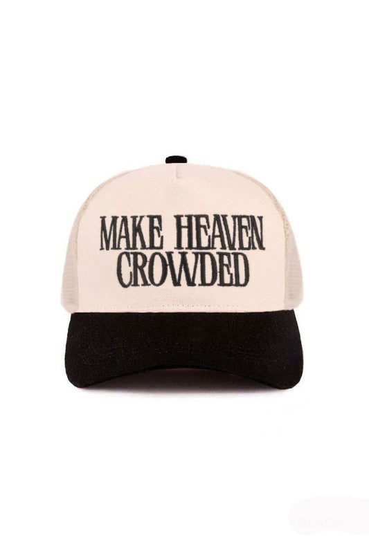 "Make Heaven Crowded" Cap-Black-[option4]-[option5]-Cute-Trendy-Shop-Womens-Boutique-Clothing-Store