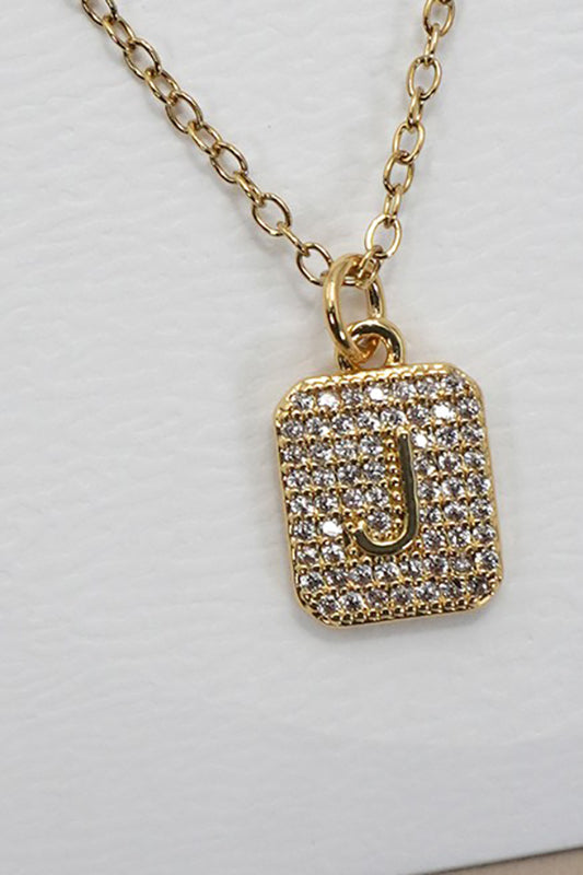 Rhinestone Initial Necklace Gold Limited Letters-J-[option4]-[option5]-Cute-Trendy-Shop-Womens-Boutique-Clothing-Store