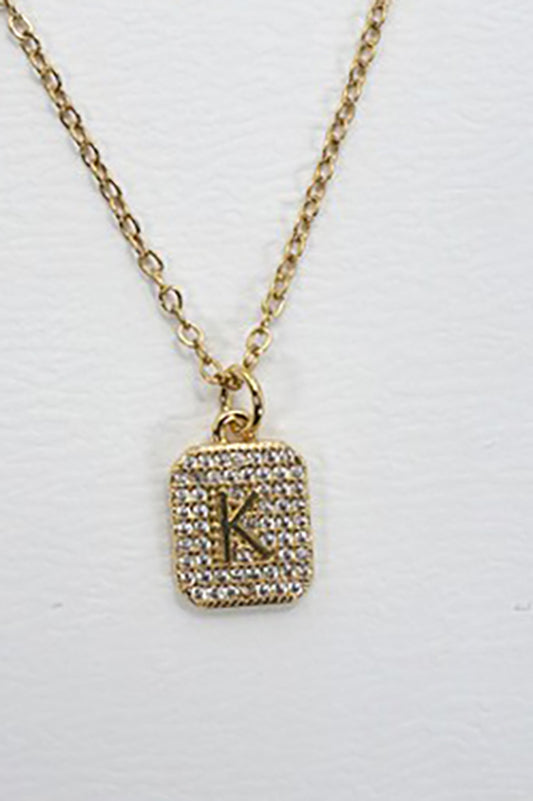 Rhinestone Initial Necklace Gold Limited Letters-K-[option4]-[option5]-Cute-Trendy-Shop-Womens-Boutique-Clothing-Store