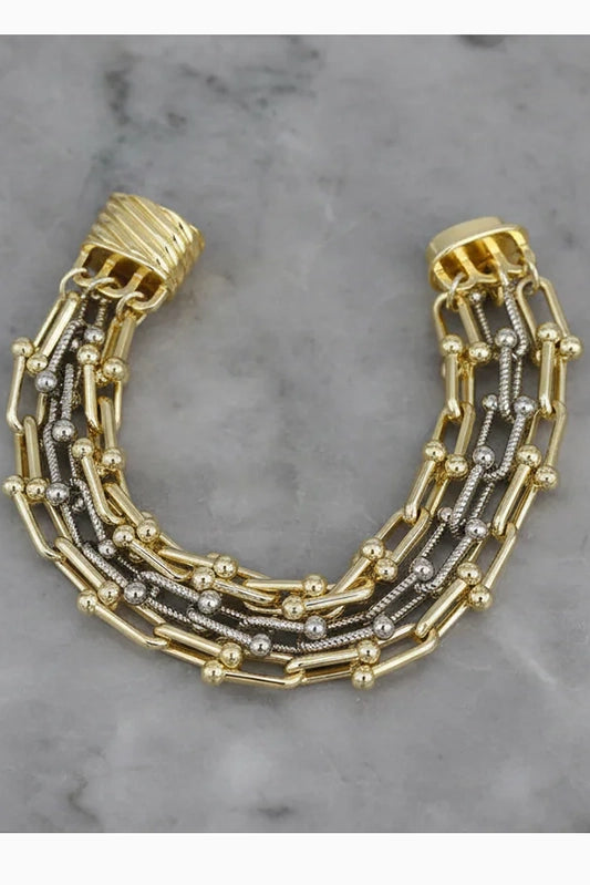 A Little Edgy Two Tone Bracelet-[option4]-[option5]-Cute-Trendy-Shop-Womens-Boutique-Clothing-Store