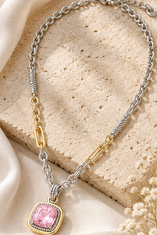 Sorrento Asymmetric Cable & Paperclip Necklace