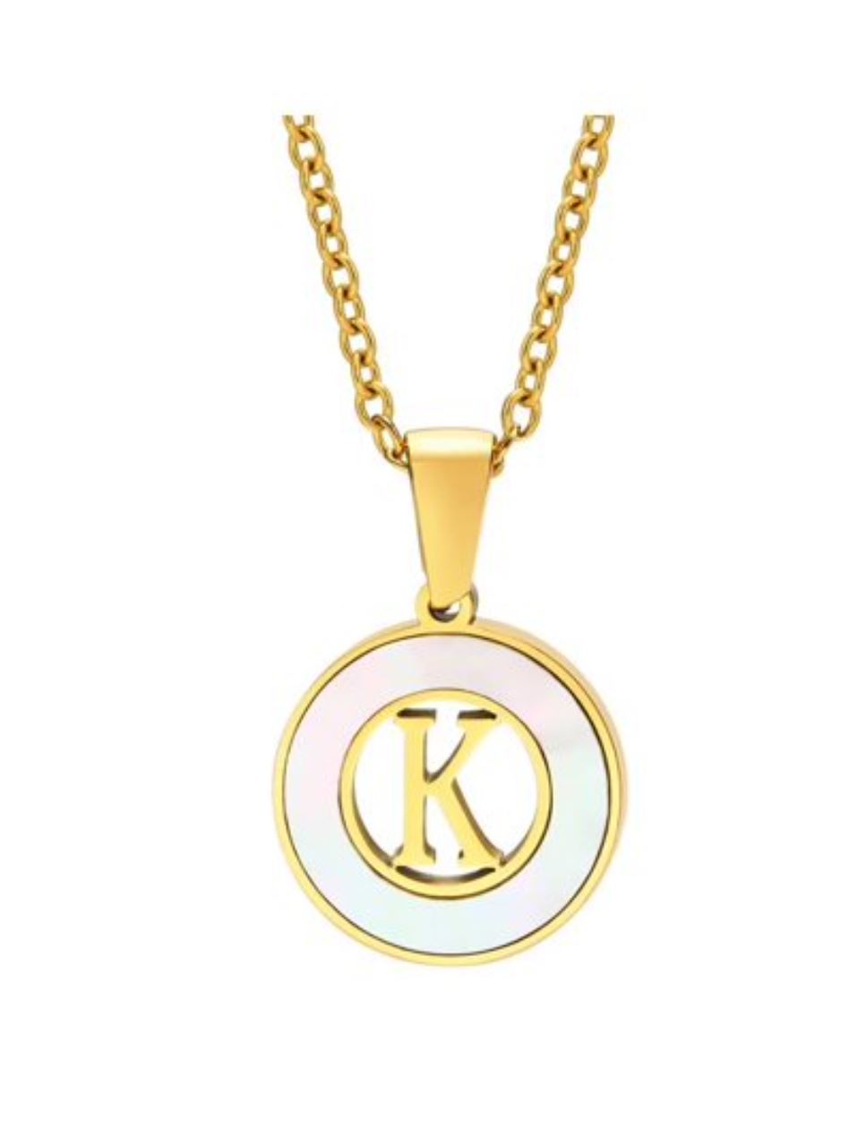 Mother of Pearl Initial Shell Pendant Necklace-K-[option4]-[option5]-Cute-Trendy-Shop-Womens-Boutique-Clothing-Store
