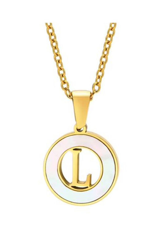 Mother of Pearl Initial Shell Pendant Necklace-L-[option4]-[option5]-Cute-Trendy-Shop-Womens-Boutique-Clothing-Store