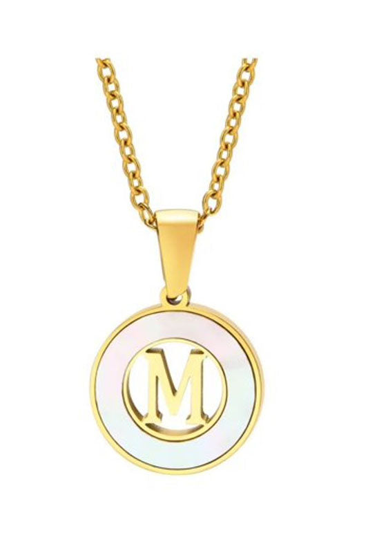 Mother of Pearl Initial Shell Pendant Necklace-M-[option4]-[option5]-Cute-Trendy-Shop-Womens-Boutique-Clothing-Store
