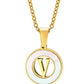 Mother of Pearl Initial Shell Pendant Necklace-V-[option4]-[option5]-Cute-Trendy-Shop-Womens-Boutique-Clothing-Store