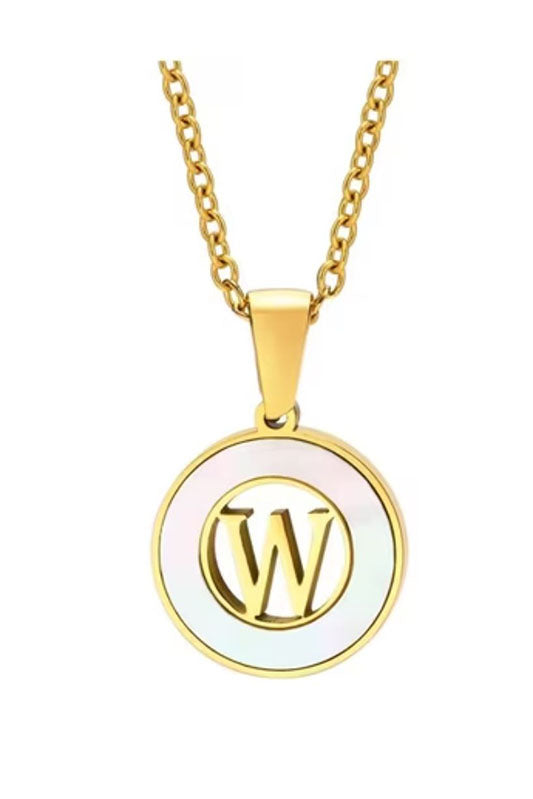 Mother of Pearl Initial Shell Pendant Necklace-W-[option4]-[option5]-Cute-Trendy-Shop-Womens-Boutique-Clothing-Store