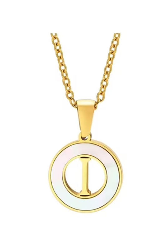 Mother of Pearl Initial Shell Pendant Necklace-I-[option4]-[option5]-Cute-Trendy-Shop-Womens-Boutique-Clothing-Store