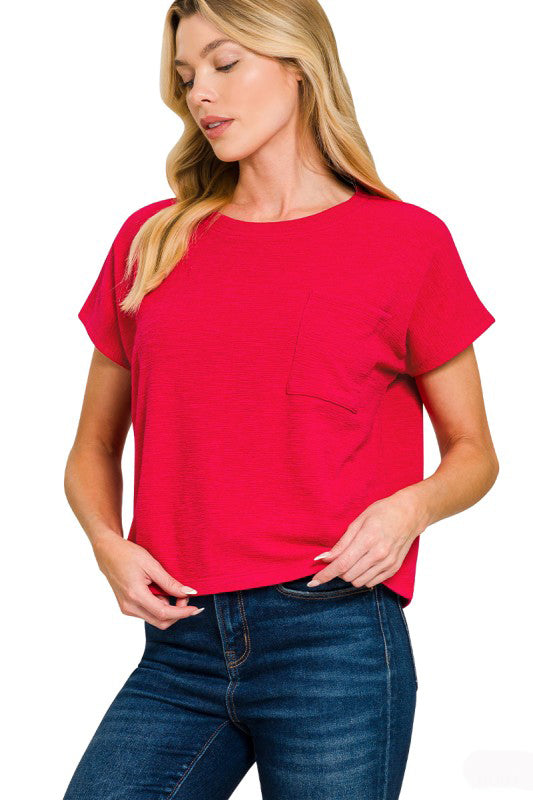 Important Decision Crop Tee Shirt Top-Red-SMALL-[option4]-[option5]-Cute-Trendy-Shop-Womens-Boutique-Clothing-Store