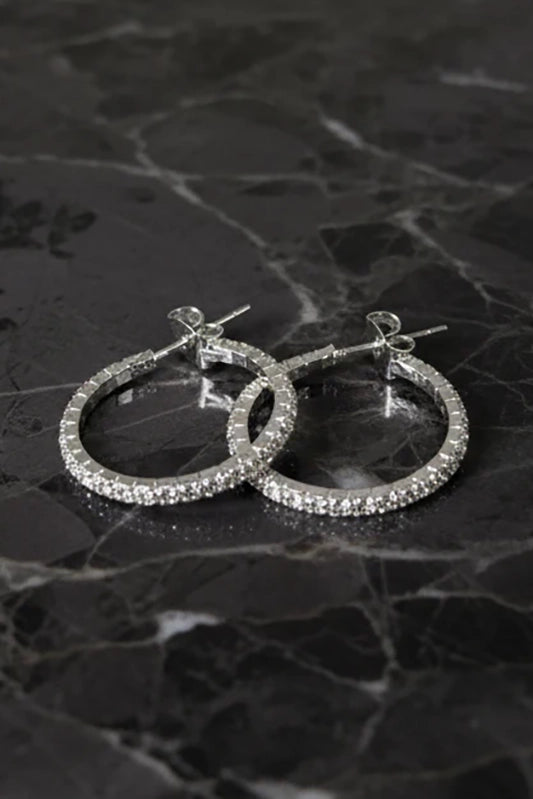 Let The Sparkle In Crystal Hoop Earrings-Silver-[option4]-[option5]-Cute-Trendy-Shop-Womens-Boutique-Clothing-Store