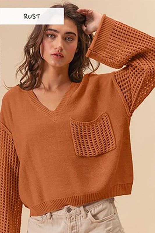 By My Side V Neck Rust Sweater-[option4]-[option5]-Cute-Trendy-Shop-Womens-Boutique-Clothing-Store