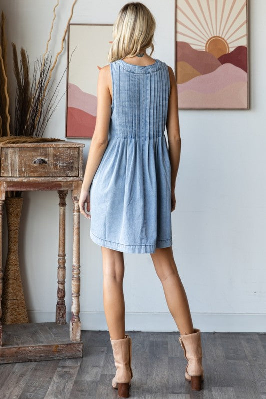 Talk To Me V Neck Denim Dress-[option4]-[option5]-Cute-Trendy-Shop-Womens-Boutique-Clothing-Store