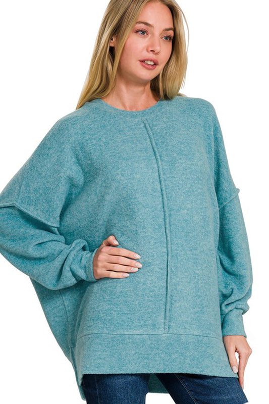 One Big Hug Oversized Sweater-Lt. Teal-SMALL/MEDIUM-[option4]-[option5]-Cute-Trendy-Shop-Womens-Boutique-Clothing-Store