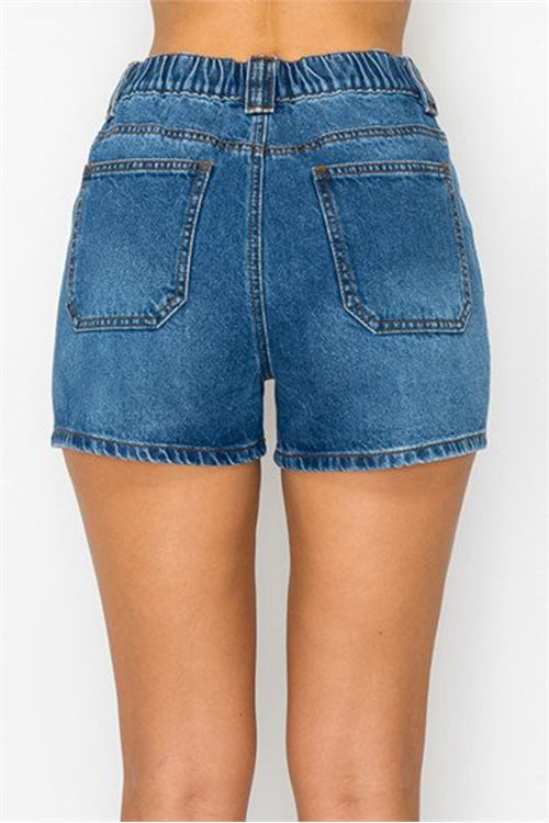 Bring it On Dark Denim Shorts-[option4]-[option5]-Cute-Trendy-Shop-Womens-Boutique-Clothing-Store