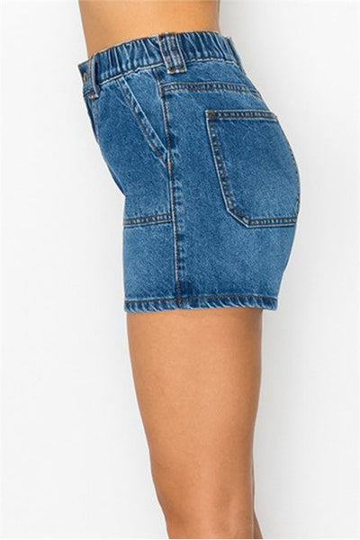 Bring it On Dark Denim Shorts-[option4]-[option5]-Cute-Trendy-Shop-Womens-Boutique-Clothing-Store